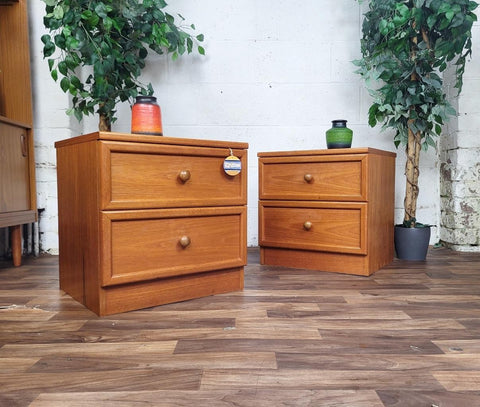 Pair Of Vintage G Plan Albany Teak Bedside Drawers Danish Scandi Retro MCM