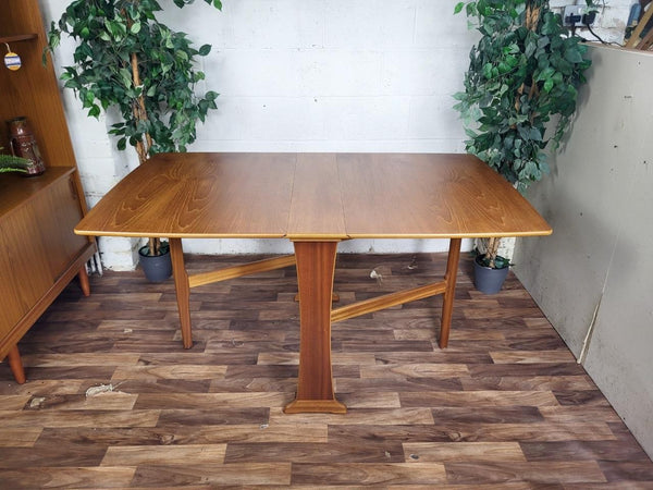Vintage Mid-Century Legate Teak Slim Dropleaf Gateleg Dining Table