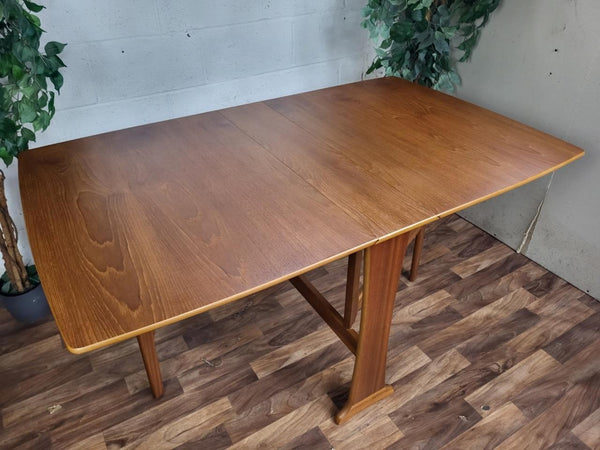 Vintage Mid-Century Legate Teak Slim Dropleaf Gateleg Dining Table