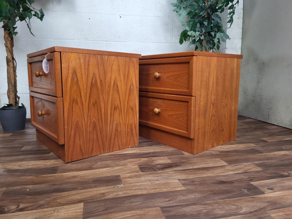 Pair Of Vintage G Plan Albany Teak Bedside Drawers Danish Scandi Retro MCM