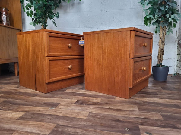 Pair Of Vintage G Plan Albany Teak Bedside Drawers Danish Scandi Retro MCM