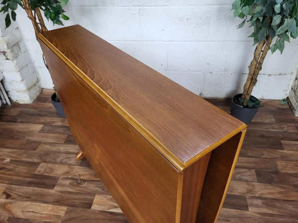 Vintage Mid-Century Legate Teak Slim Dropleaf Gateleg Dining Table