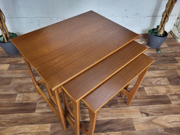 Vintage Mid-Century Stonehill Teak Nest Of Tables Danish Scandi MCM Retro