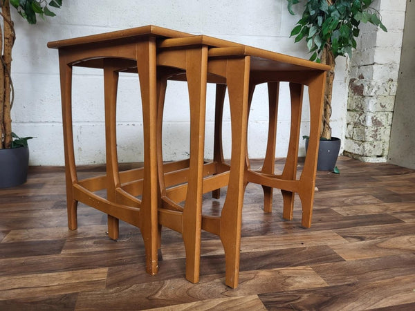 Vintage Mid-Century Stonehill Teak Nest Of Tables Danish Scandi MCM Retro