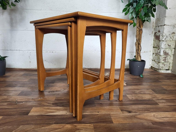 Vintage Mid-Century Stonehill Teak Nest Of Tables Danish Scandi MCM Retro