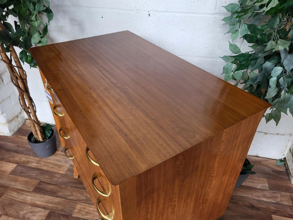 Vintage Mid-Century Walnut 4 Drawer Chest 60's Retro Scandi MCM