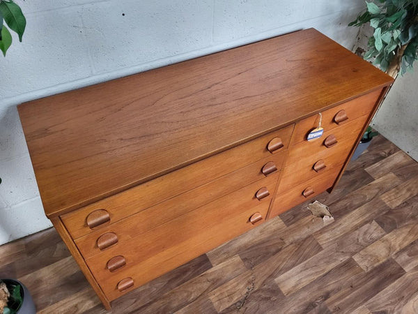 Vintage Mid-Century Stag Cantata Teak Chest Of 8 Drawers Sideboard Retro Scandi