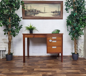 Vintage Mid-Century Compact Small Teak Desk Home Office Scandi Danish Retro MCM