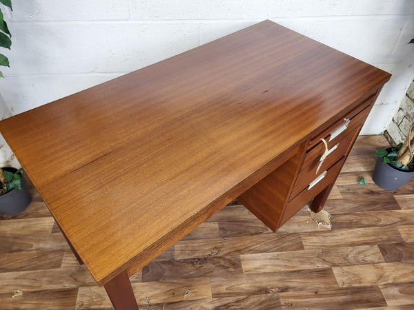 Vintage Mid-Century Compact Small Teak Desk Home Office Scandi Danish Retro MCM