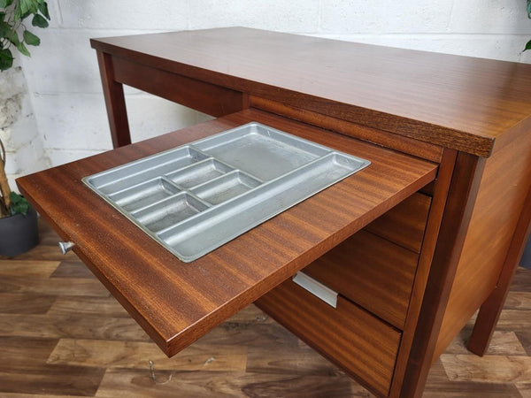 Vintage Mid-Century Compact Small Teak Desk Home Office Scandi Danish Retro MCM