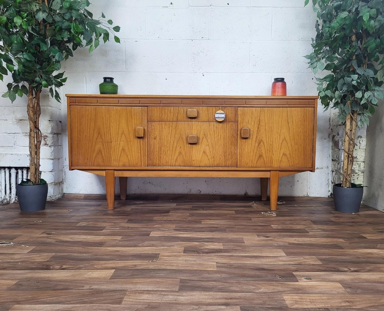 Vintage 60's Teak Compact Sideboard Mid-Century Scandi Retro MCM