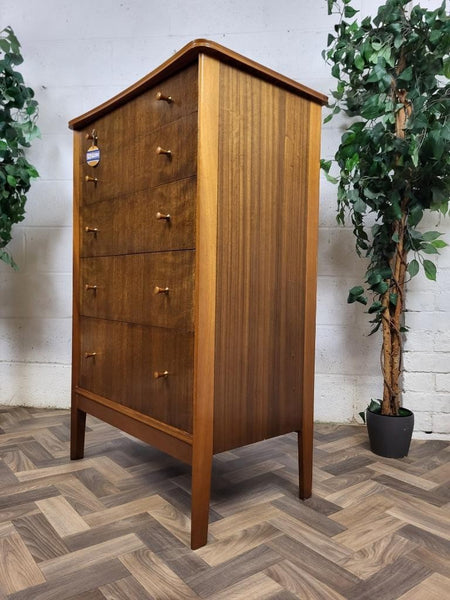 Vintage Mid-Century Vanson Walnut Chest Of Drawers Tallboy Retro Scandi MCM