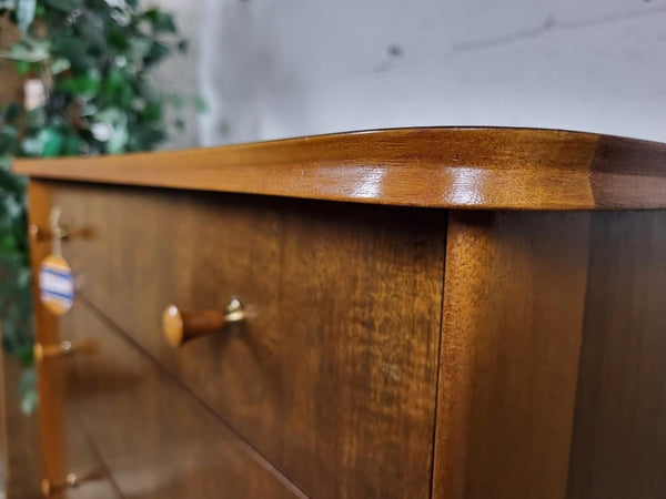 Vintage Mid-Century Vanson Walnut Chest Of Drawers Tallboy Retro Scandi MCM