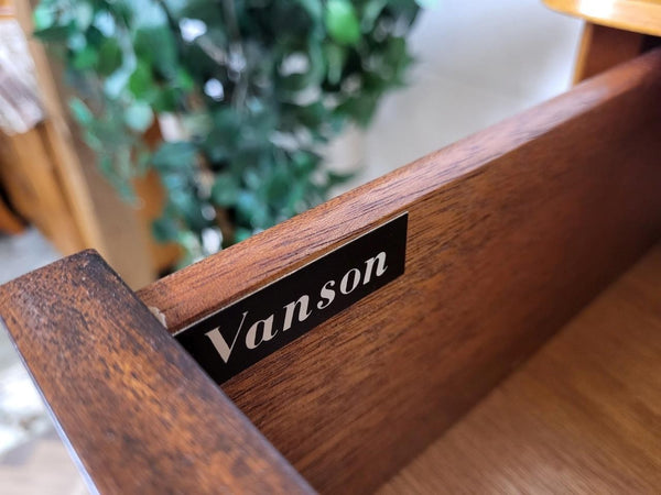 Vintage Mid-Century Vanson Walnut Chest Of Drawers Tallboy Retro Scandi MCM
