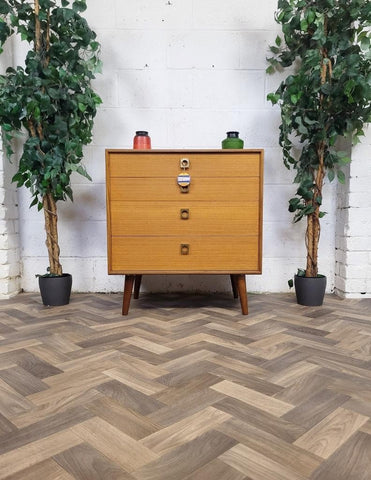 Vintage Mid-Century G Plan Form 5 Teak Chest Of 4 Drawers Retro Danish Scandi