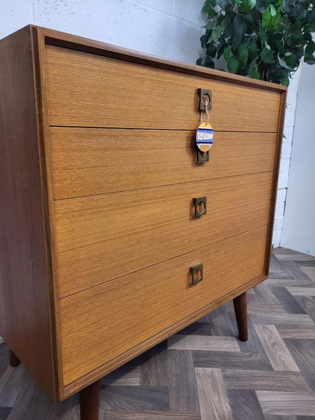 Vintage Mid-Century G Plan Form 5 Teak Chest Of 4 Drawers Retro Danish Scandi