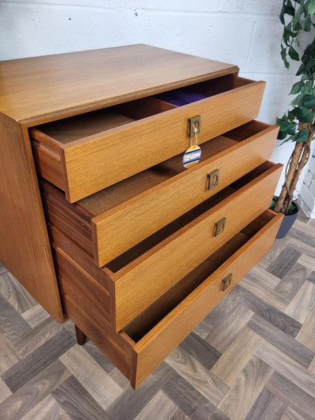 Vintage Mid-Century G Plan Form 5 Teak Chest Of 4 Drawers Retro Danish Scandi