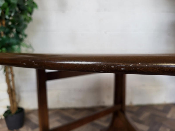 Vintage Ercol Dropleaf Gateleg Oval Dining Table Model 610 Dark Stain Elm