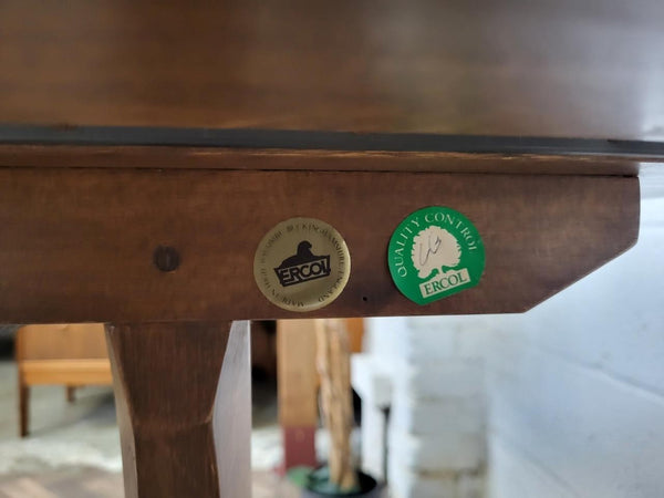 Vintage Ercol Dropleaf Gateleg Oval Dining Table Model 610 Dark Stain Elm