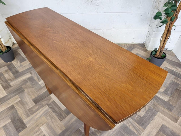 Vintage Mid-Century Round Teak Dropleaf Gateleg Dining Table Retro Danish Scandi