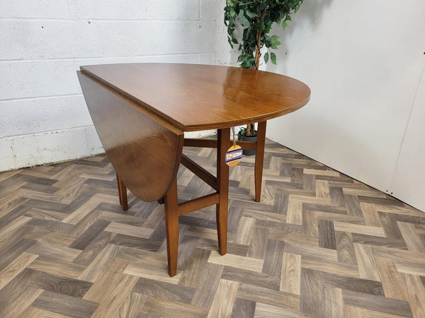 Vintage Mid-Century Round Teak Dropleaf Gateleg Dining Table Retro Danish Scandi