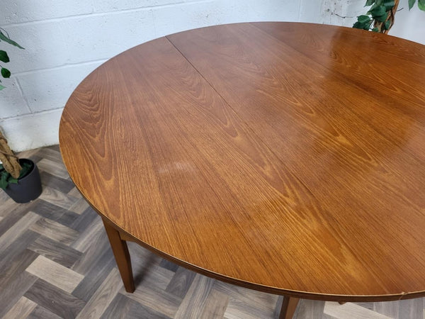 Vintage Mid-Century Round Teak Dropleaf Gateleg Dining Table Retro Danish Scandi