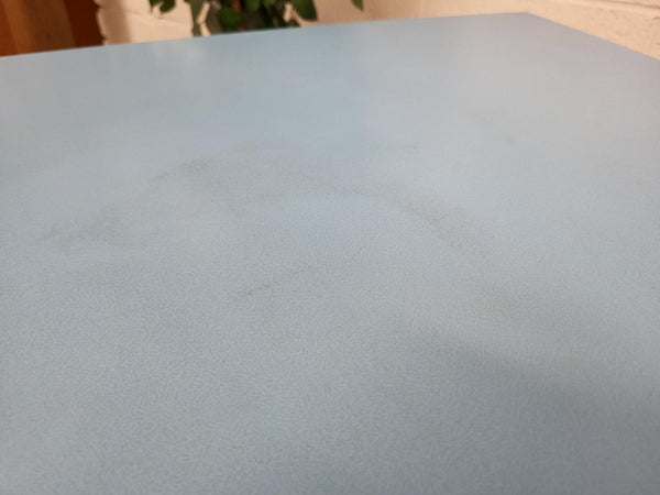 Vintage 60's Blue Formica Small Kitchen Side Table Desk Mid-Century Retro
