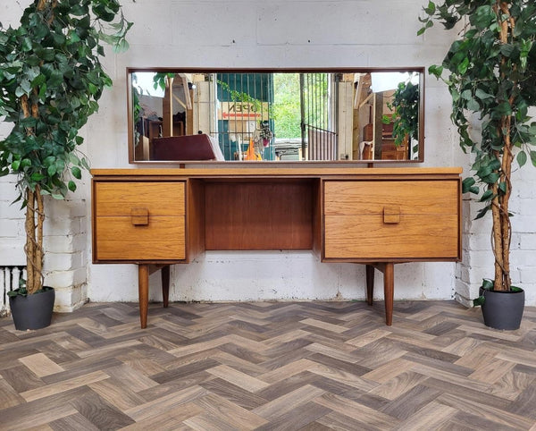 Vintage Mid-Century G Plan Kofod Larsen Teak Dressing Table Desk & Mirror Danish