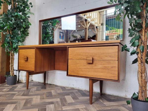 Vintage Mid-Century G Plan Kofod Larsen Teak Dressing Table Desk & Mirror Danish