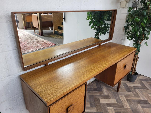 Vintage Mid-Century G Plan Kofod Larsen Teak Dressing Table Desk & Mirror Danish