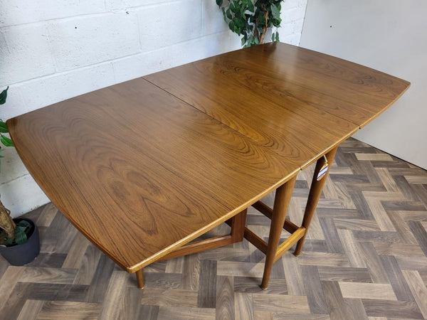 Vintage Mid-Century Uniflex Walnut Dropleaf Dining Table & 4 Chairs Set MCM