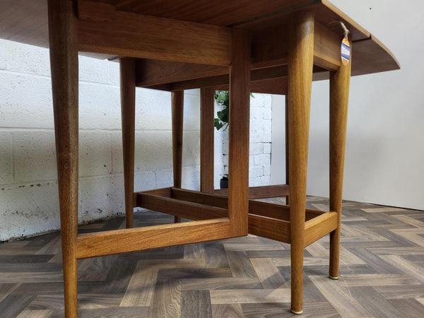 Vintage Mid-Century Uniflex Walnut Dropleaf Dining Table & 4 Chairs Set MCM