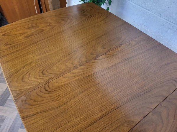 Vintage Mid-Century Uniflex Walnut Dropleaf Dining Table & 4 Chairs Set MCM