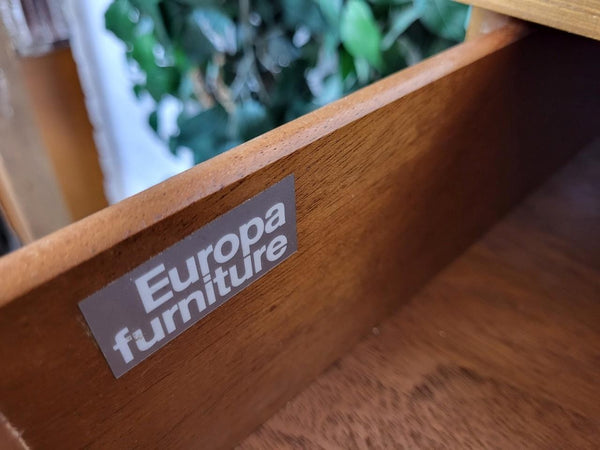 Vintage Mid-Century Europa Teak Tallboy Chest Of 7 Drawers Scandi Retro MCM
