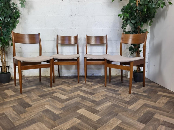 Vintage Mid-Century Uniflex Walnut Dropleaf Dining Table & 4 Chairs Set MCM