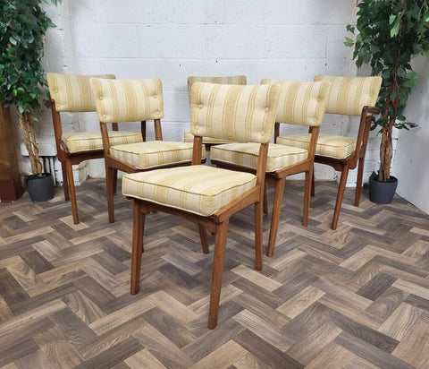 Set Of 6 Vintage Mid-Century Alfred Cox Teak Dining Chairs 1960's