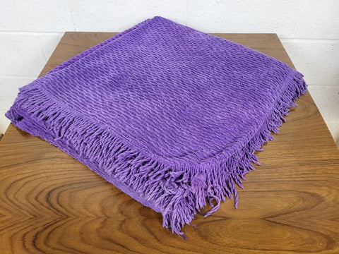 Vintage Mid-Century Purple Candlewick Bedspread Double Retro