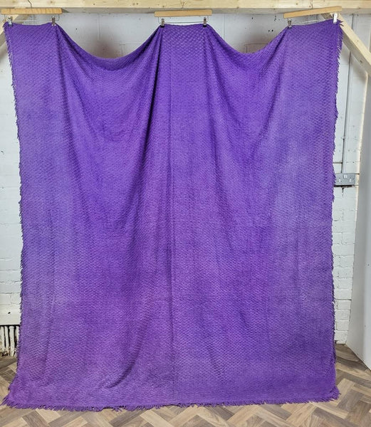Vintage Mid-Century Purple Candlewick Bedspread Double Retro