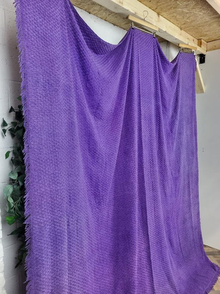 Vintage Mid-Century Purple Candlewick Bedspread Double Retro