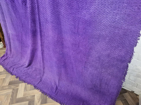 Vintage Mid-Century Purple Candlewick Bedspread Double Retro