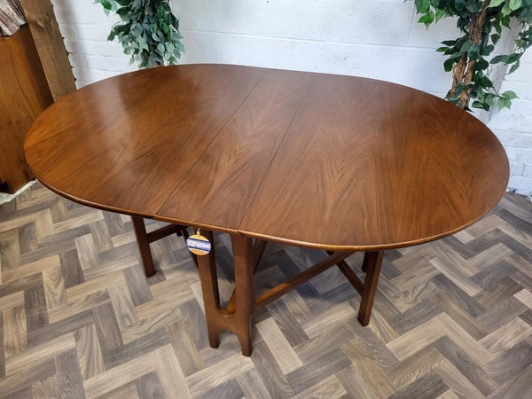 Vintage Mid-Century Jentique Walnut Oval Dropleaf Dining Table Retro Danish MCM