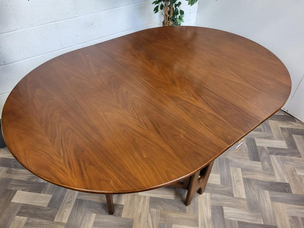 Vintage Mid-Century Jentique Walnut Oval Dropleaf Dining Table Retro Danish MCM