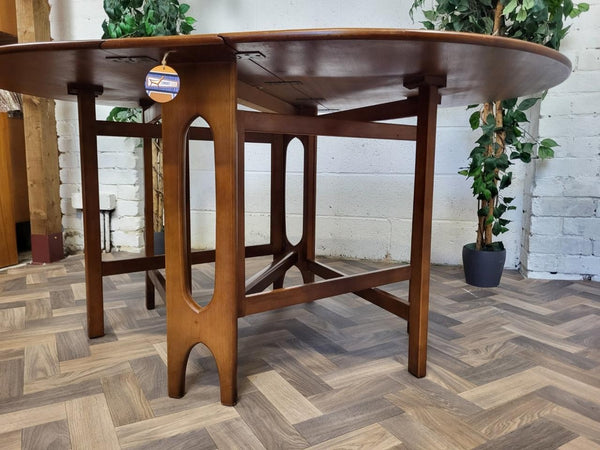 Vintage Mid-Century Jentique Walnut Oval Dropleaf Dining Table Retro Danish MCM