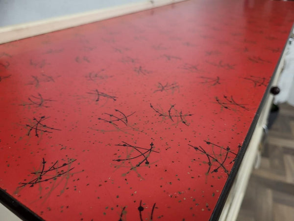 Vintage 1950's Red Formica & White Kitchen Pantry Cabinet Larder Unit Retro MCM