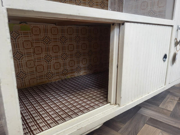 Vintage 1950's Red Formica & White Kitchen Pantry Cabinet Larder Unit Retro MCM