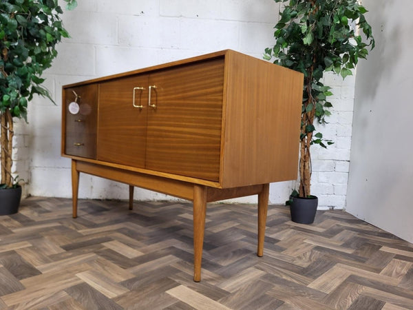 Vintage Mid-Century Uniflex Compact Sideboard Teak & Walnut 1960's Retro MCM