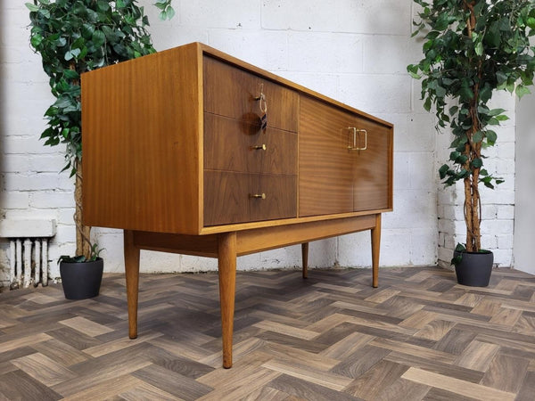 Vintage Mid-Century Uniflex Compact Sideboard Teak & Walnut 1960's Retro MCM