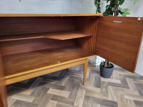 Vintage Mid-Century Uniflex Compact Sideboard Teak & Walnut 1960's Retro MCM