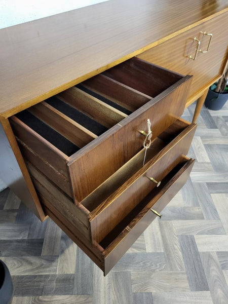 Vintage Mid-Century Uniflex Compact Sideboard Teak & Walnut 1960's Retro MCM