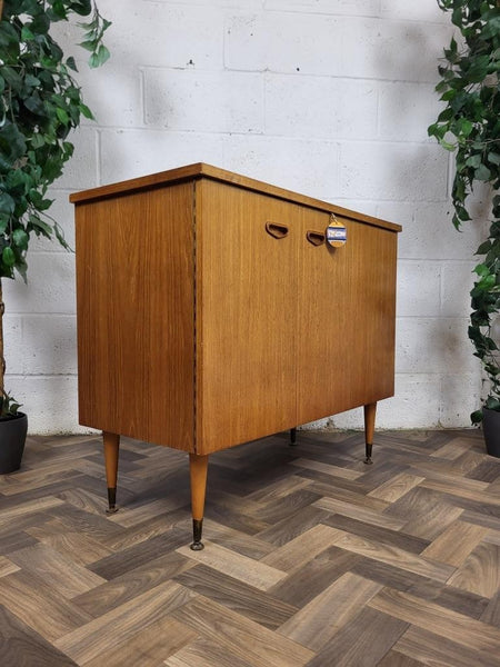 Vintage Mid-Century Teak Sewing Cabinet Sideboard Vanity Unit Base Scandi Retro